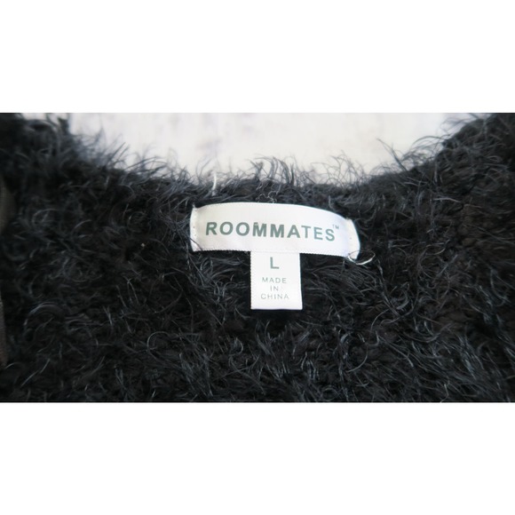 Roommates Women's Striped Nubby Fuzzy Knit Tassel Hem Cardigan Sweater. Size L‎ - Picture 4 of 8